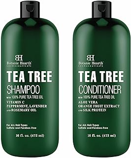 Botanic Hearth Shampoo and Conditioner Set - with 100% Pure Tea Tree Oil