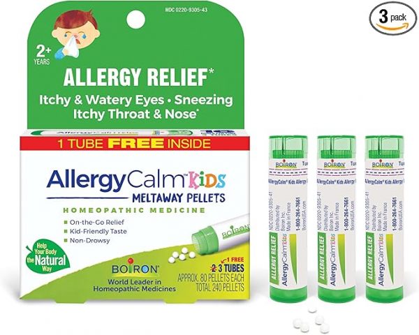 Boiron AllergyCalm Kids Pellets for Relief from Allergy and Hay Fever Symptoms of Sneezing