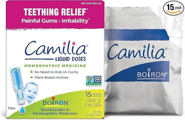 Boiron Camilia Teething Drops for Daytime and Nighttime Relief of Painful