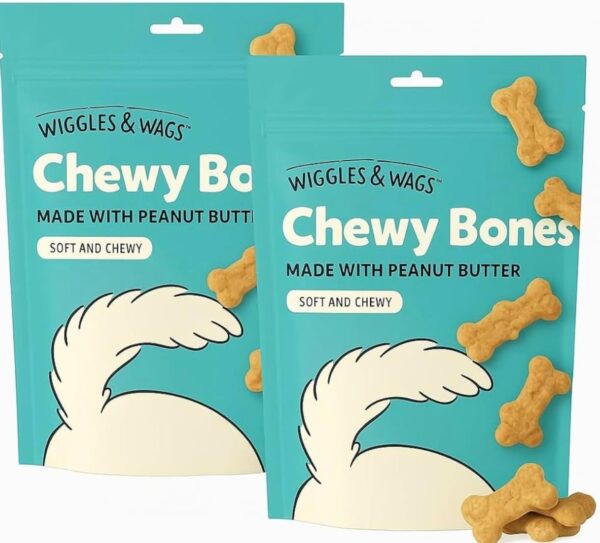 Wiggles & Wags Chewy Bones Dog, Peanut Butter